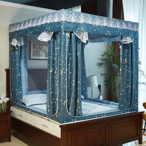 Household Shading Mosquito Net Bed Curtain with Bracket, Size:180x218x170 cm(Star Moon Legend)