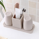 Couple Double Wash Set Student Bedroom Toothbrush Holder(Beige)