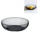 Household Living Room Fruit Basket Wrought Iron Desktop Snack Storage Basket(Black)