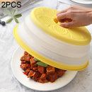 2 PCS Flower Pattern Plastic Microwave Oven Breathable Splash-proof Food Cover Foldable Fresh-keeping Cover Random Color Delivery