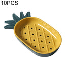 10 PCS Creative Pineapple Soap Box Household Plastic Toilet Double Drain Soap Holder(Yellow)