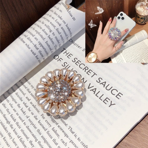 2 PCS Lazy Man Live Shooting Mobile Phone Rotating Ring Buckle Holder, Style:Full of Pearls