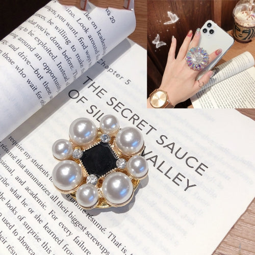 2 PCS Lazy Man Live Shooting Mobile Phone Rotating Ring Buckle Holder, Style:Round Pearl