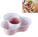 Triangle Hot Pot Platter Drain Basket Double Plastic Fruit Plate Fruit Basket Household Storage Basket(Pink)