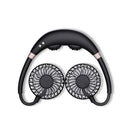 Lazy Portable Folding Massage Sports Mini Hanging Neck USB Charging Fan(Black)