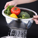 SSGP Stainless Steel Thickened Drain Basin Vegetable Basket Washing Rice Basin, Outer Diameter:28cm