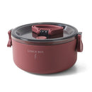 Round Portable Insulation Partitioned Lunch Box Student Office Workers Heated Microwave Oven Bento Box, Style:Single Layer(Red)