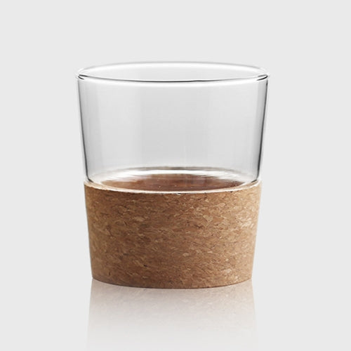 Transparent Glass Cork Sleeve Water Cup, Style:Transparent Glass