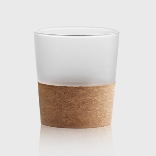 Transparent Glass Cork Sleeve Water Cup, Style:Frosted Glass