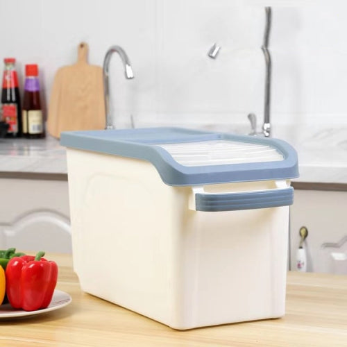 Roller Gate Drag Cover Thickened Moisture-proof Insect-proof Rice Barrel Window Rice Storage Box with Pulley, Size:L(Blue)