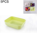 5 PCS Multifunctional Fruit and Vegetable Basket Plastic Square Hollow Drain Basket, Size:L(Green)