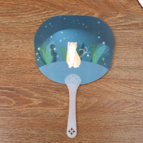 2 PCS 3D Cartoon Pattern Fan Surface Summer Cool Plastic Durable Hand Fan, Size:18 x 27.5 cm(3245A)
