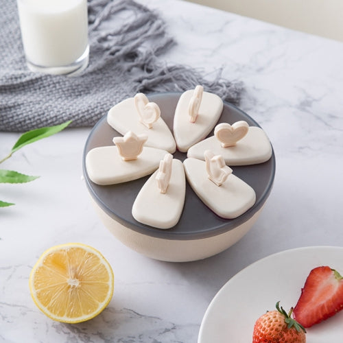 Summer Home Creative DIY Ice Cream Popsicle Mold Set Plastic Ice Tray, Style:Round(Beige)