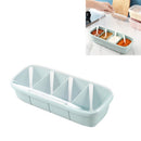 Kitchen Compartment Plastic Seasoning Box Spice Jar with Spoon & Lid(Blue)