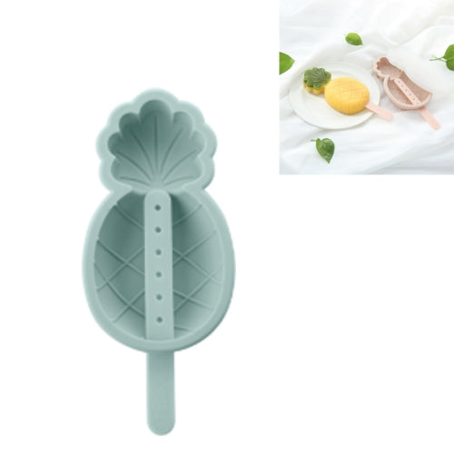 DIY Silicone Popsicle Ice Cream Mold Creative Cute Summer Popsicle Stick Ice Lattice, Style:Pineapple(Olive Green)