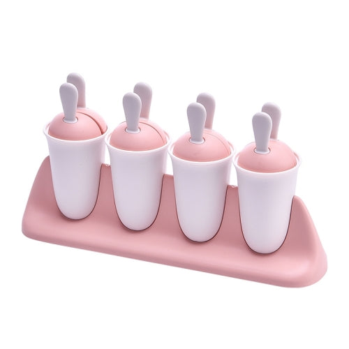 Rabbit Ears Shape Cartoon DIY Ice Cube Box Home Made Popsicle Ice Cream Mould(Pink)