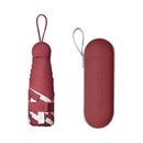 Vinyl 6 Bone Portable All-weather Mini Sunshade Umbrella(Red)