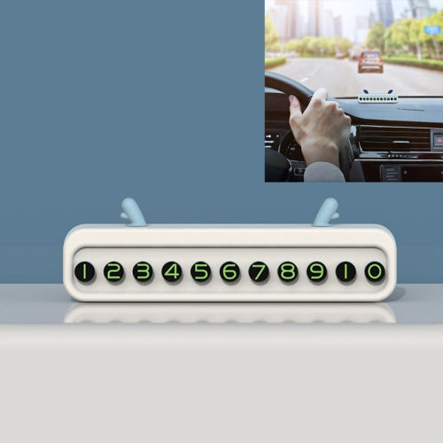 Temporary Parking Sign Multi-function Number Plate Car Moving License Plate Creative ABS Car Decoration (Ivory White)