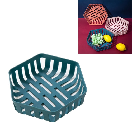 3 PCS Fruit Basket Living Room Snack Plate Creative Fruit Basin Home Kitchen Drain Basket(Blue)
