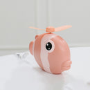 Summer Children Outdoor Small Carp Soft Leaf Hanging Neck Portable Fan(Pink)