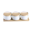 3 in 1 Household Simple Round Kitchen Table Moisture-proof Seasoning Box Set with Spoon(Yellow)