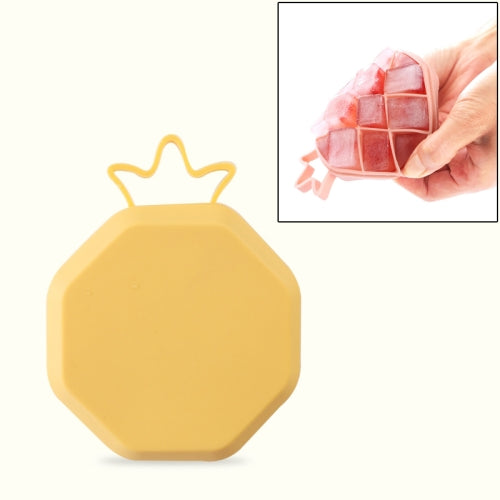 DIY Ice Cube Mold Creative Fruit Shape Ice Box with Lid, Style:Pineapple(Yellow)