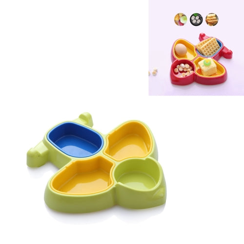 Baby Tableware Plastic Airplane Shape Divided Meal Bowl(Green)