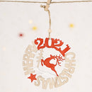 3 PCS Christmas Decorations Letter Card Wooden Pendant(C Style)