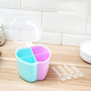 Household Kitchen Split Combined Fresh Box Three Grid Spice Box with Spoon, Style:Apple Shape