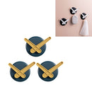 3 PCS Punch-Free Hook Adhesive Home Strong Bathroom Wall Door Key Decoration Sticky Hook(Blue Yellow)