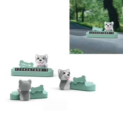 Temporary Stop Sign Creative Cute Number Moving License Plate Car Decoration, Colour:Husky Maca Green