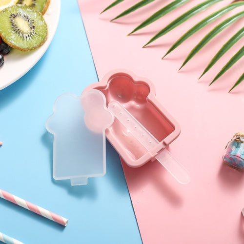 Home Cartoon Cat Paw Shape Popsicle Ice Cream Mould DIY Homemade Ice Cube Box(Pink)