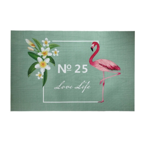 PVC Printed Woven Waterproof Placemat Insulation Pad(Flamingo)