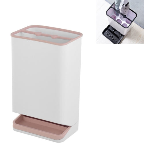 Umbrella Storage Rack Plastic Detachable Anti-leakage Anti-dumping Six-hole Long And Short Handle Umbrella Barrel(Pink)