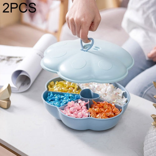 2 PCS Living Room Home Creative Pastry Tray Snack Box Dessert Dried Fruit Candy Plastic Fruit Plate, Style:Cat Claw(Blue)