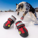 4 in 1 Autumn Winter Pet Dog Foot Cover Waterproof Shoes, Size:7x5.7cm(Red)