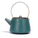 Creative Metal Glaze Lifting Beam Retro Heat-resistant Bubble Teapot, Color:Green(S: 11x9.5x8.5cm)