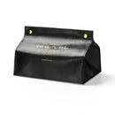 2 PCS Leather Tissue Box Living Room Coffee Table Household Drawer Cart Car Removable Tissue Box(Black)