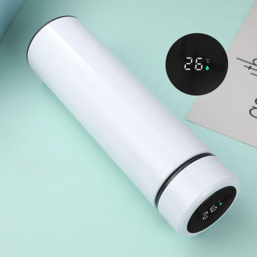 Smart Temperature Display 304 Stainless Steel Vacuum Flask Creative Business Cup For Male And Female Students, Style:High-quality(White)