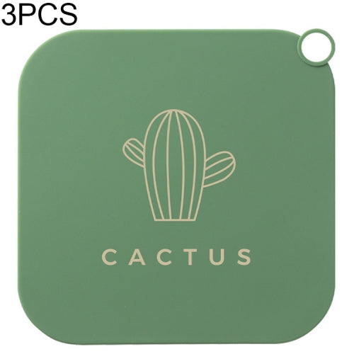 3 PCS Sewer Deodorant Cover Sealing Plug Silicone Bathroom Toilet Floor Drain Deodorant(Green Cactus)