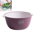 Kitchen Rice Pan Double-dish Vegetable Drain Basket Plastic Fruit Basket, Color:O Shape Dark Red