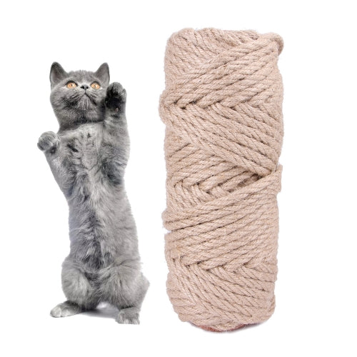 50m Pets Hemp Rope Cat Scratch Board Sword Rope Accessories Protect Cat Grip Toy Grabbing Materials(8mm)