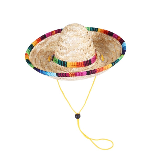 2 PCS Pet Woven Adjustable Straw Hat for Spring And Summer Shade, Size: S
