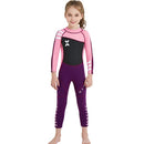 DIVE & SAIL WS-18818 Children Diving Suit One-piece Warm Snorkeling Surfing Anti-jellyfish Swimsuit, Size:XL(Black Pink Sleeve)