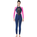 DIVE&SAIL WS-19481 One-piece Long-sleeved Warm Diving Suit Surfing Snorkeling Swimsuit, Size:S(Blue Red)