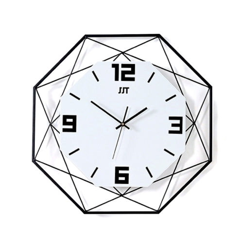 Living Room Creative Wall Clock Home Metal Decorative Quartz Clock, Size:35X35CM(White)