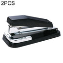 2 PCS Deli 0414 Stapler Portable Rotatable Stapler 0012 Staple Nail(Black)