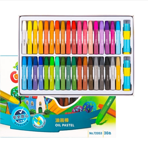 4 PCS Deli Children Painting Oil Painting Stick 12 Colors / 18 Colors / 24 Colors / 36 Colors Not Dirty Hand Art Crayon Brush, Style:36 Colors