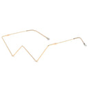 2 PCS S2057 Personality no Metal Glasses Frame Half Frame Street Shooting Decorative Frames, Frame color: C01 Golden