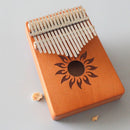 17-tone Kalimba Portable Thumb Piano, Style:Mahogany-Sun God